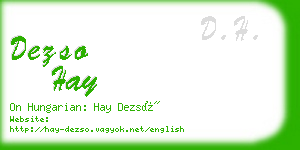 dezso hay business card